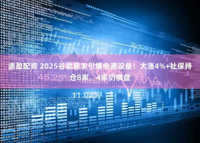 速盈配资 2025谷歌需求引爆电源设备！大涨4%+社保持仓8家，4家仍横盘